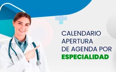 Calendario Apertura de Agenda por Especialidad Marzo